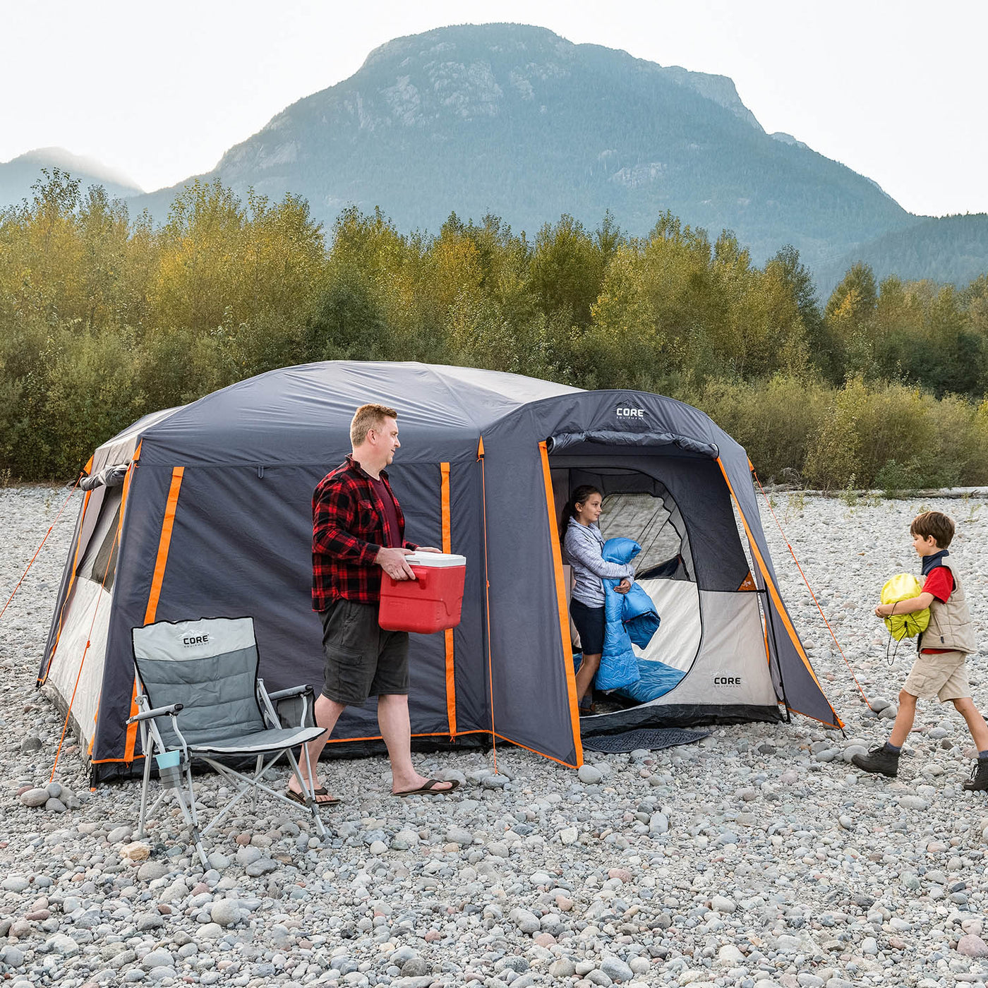 10 Person Straight Wall Cabin Tent with Full Rainfly 14 x 10 Core Equipment Canada