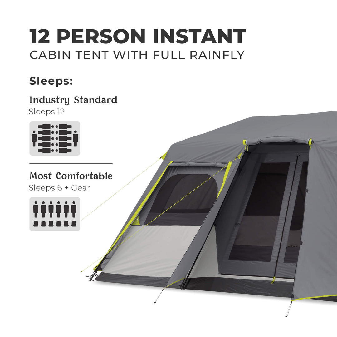 12 Person Instant Cabin Tent with Full Rainfly – Core Equipment Canada