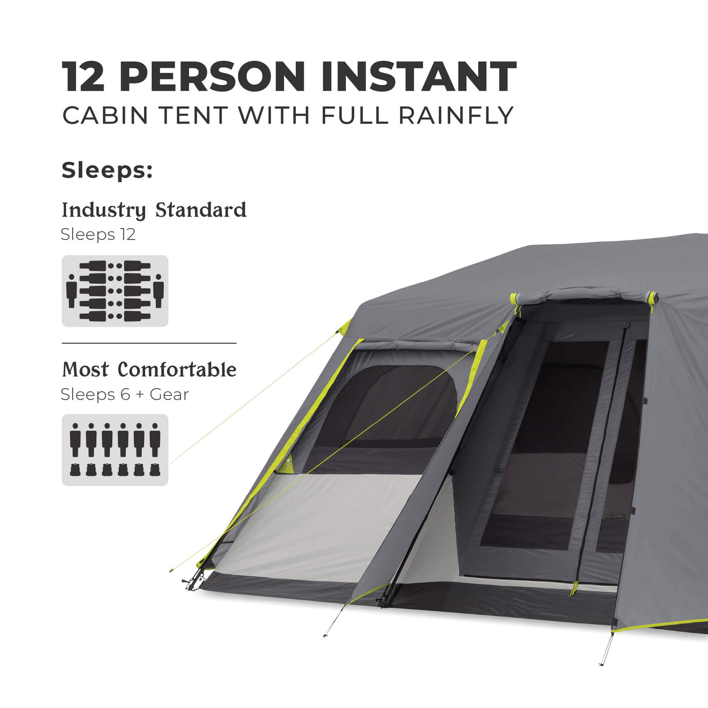 12 Person Instant Cabin Tent with Full Rainfly – Core Equipment Canada