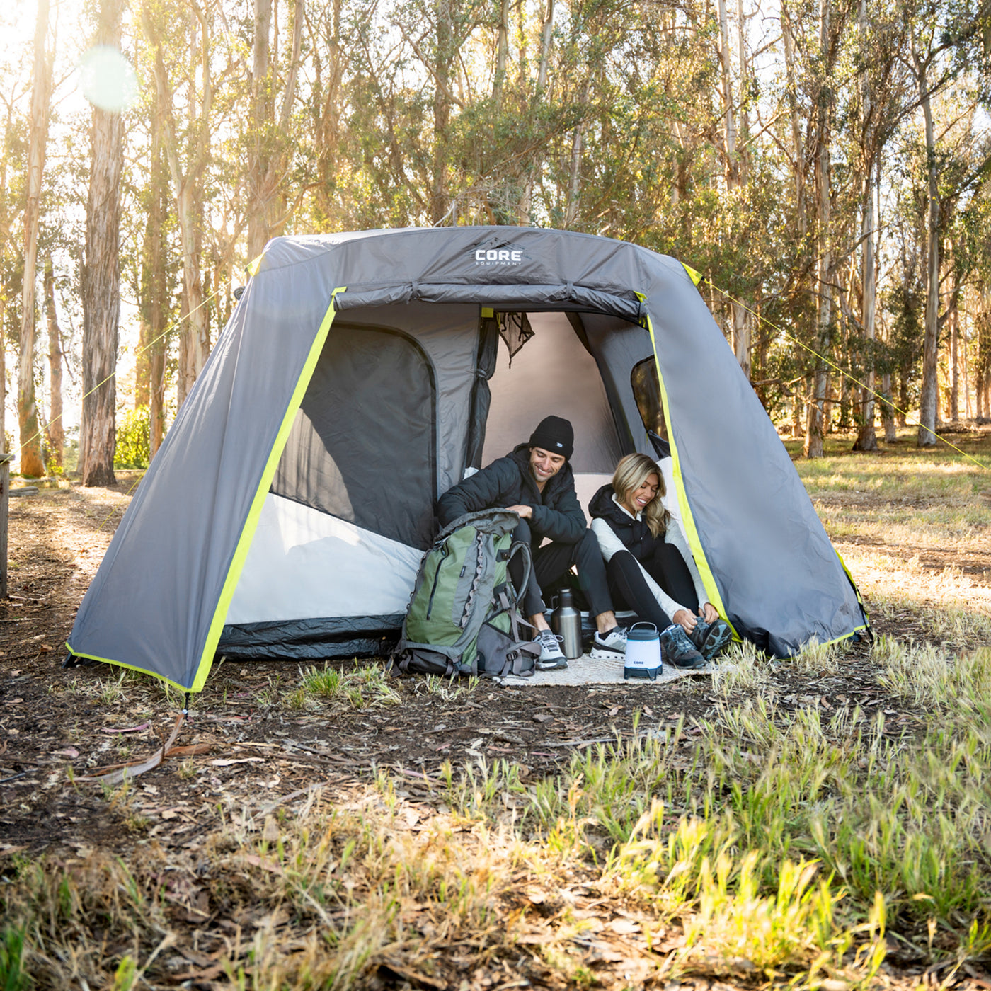 Tente cabine instantanée pour 6 personnes avec double-toit complet 11' x 9'