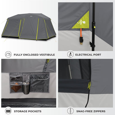 9 Person Instant Cabin Tent with Full Rainfly 14' x 9'