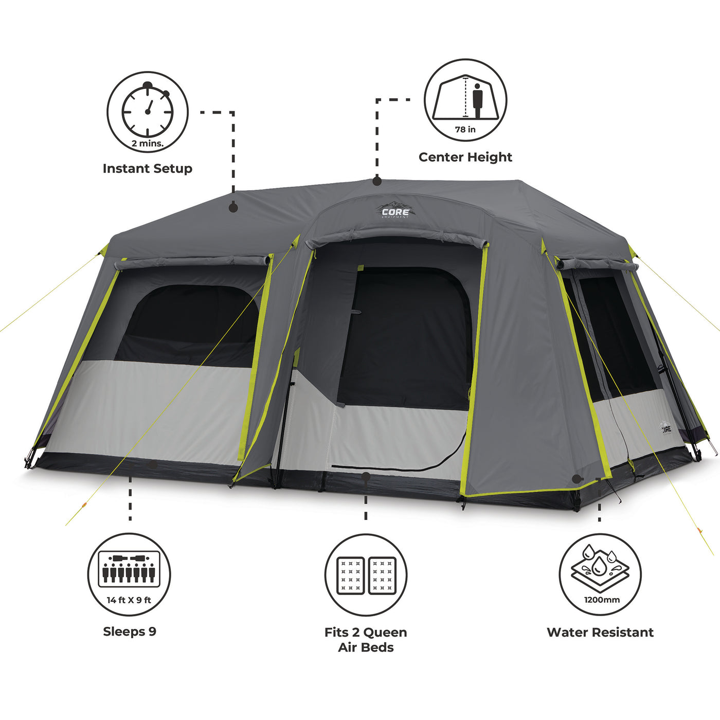 Instant tent with lights best sale