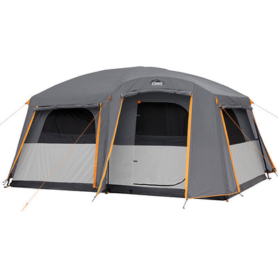 10 Person Straight Wall Cabin Tent with Full Rainfly 14' x 10'